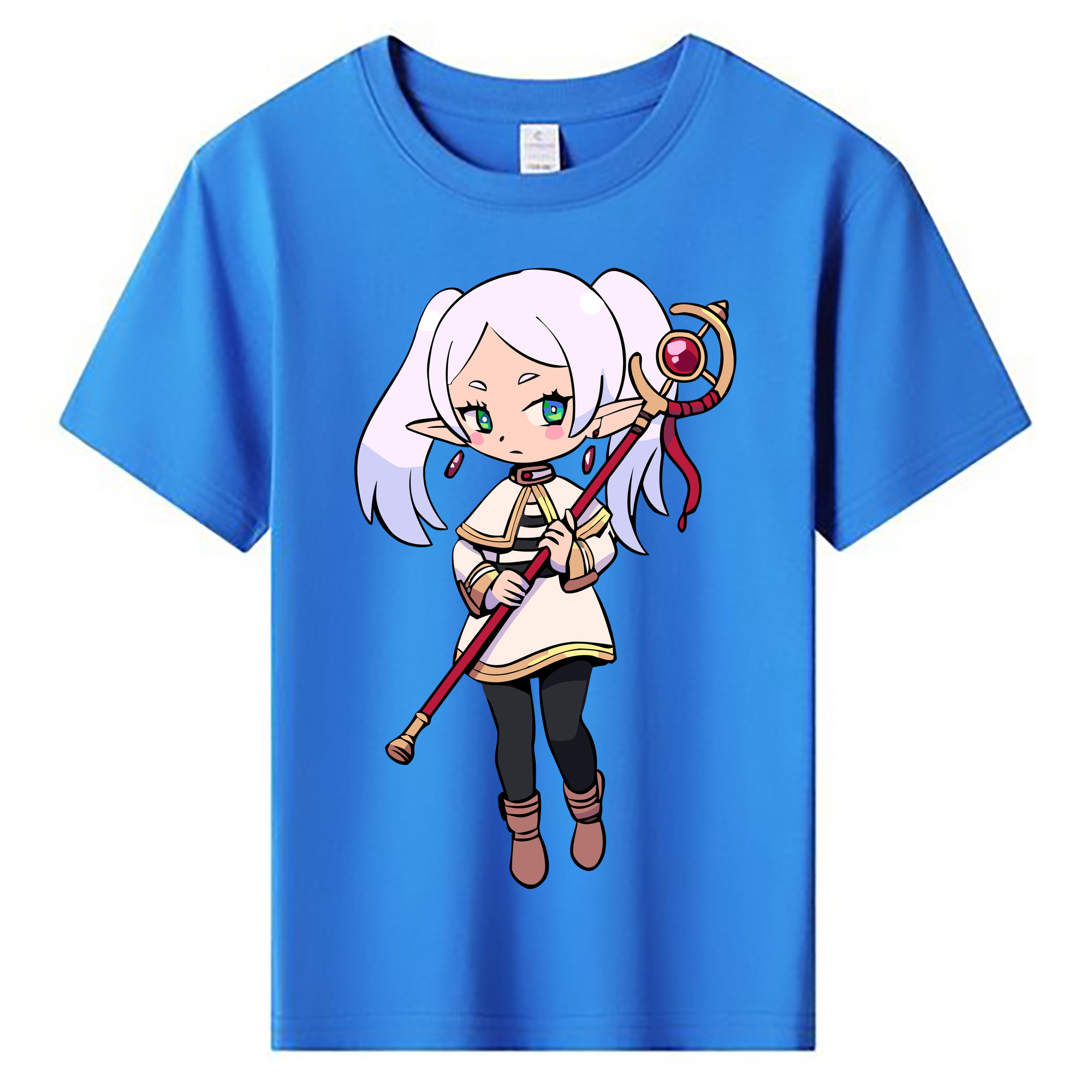 （画像用） 葬送のフリーレン Frieren 綿100％キッズTシャツ（フロントプリント）